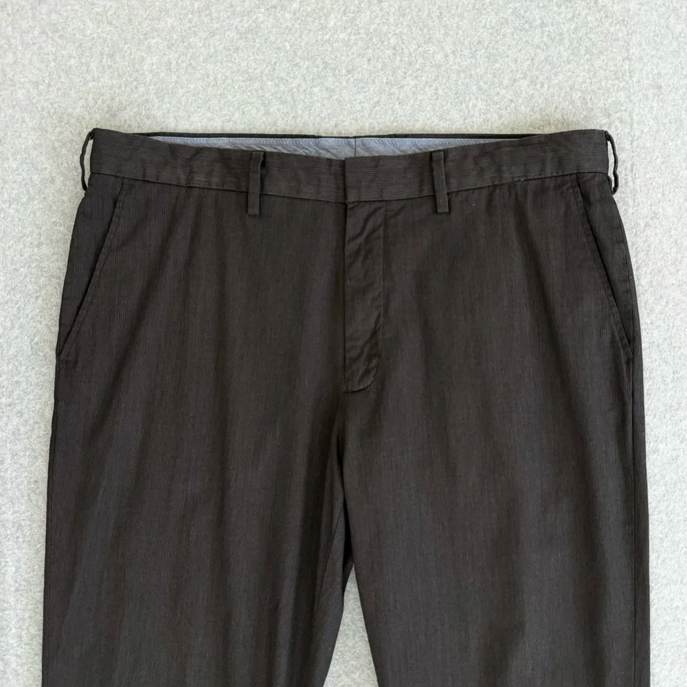 J Crew Pants Mens 34 X 32 Brown Black Micro Stripes Classic Fit Office Academia